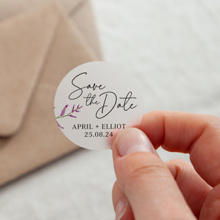 Wildflowers Save the Date Printed Wedding Stickers