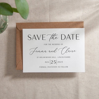 Simple Elegance Save the Date Card