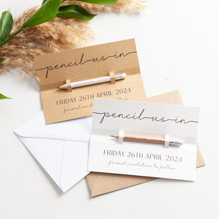 Minimal Script 'Pencil Us In' Save the Date