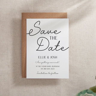 Minimal Script Save the Date Card