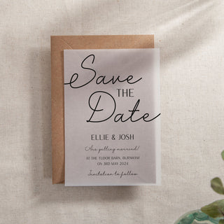 Minimal Script Save the Date Card