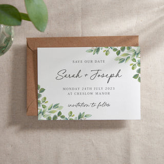 Green Eucalyptus Landscape Save the Date