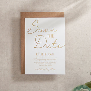 Minimal Script Foiled Save the Date