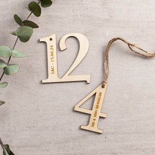 Wooden Table Number Hanging Tags