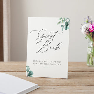 Blue Eucalyptus Wedding Guest Book