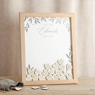 Foiled Leaves Wedding Drop Top Frame Guest Book