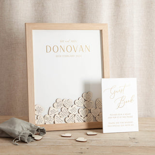 Simple Elegance Foiled Wedding Drop Top Frame Guest Book