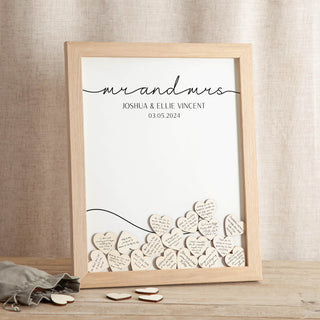 Minimal Script Wedding Drop Top Frame Guest Book