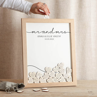 Minimal Script Wedding Drop Top Frame Guest Book