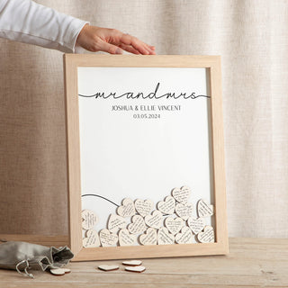 Minimal Script Wedding Drop Top Frame Guest Book