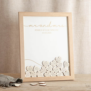 Minimal Script Foiled Wedding Drop Top Frame Guest Book