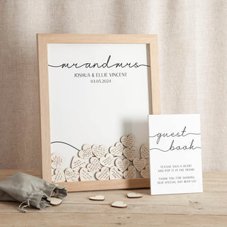 Minimal Script Wedding Drop Top Frame Guest Book