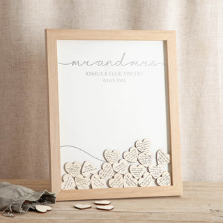 Minimal Script Foiled Wedding Drop Top Frame Guest Book