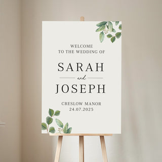 Green Eucalyptus Personalised Wedding Welcome Sign