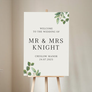 Green Eucalyptus Personalised Wedding Welcome Sign