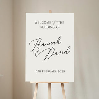 Simple Elegance Personalised Wedding Welcome Sign