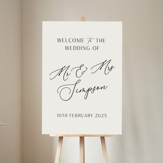 Simple Elegance Personalised Wedding Welcome Sign