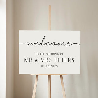 Minimal Script Personalised Wedding Welcome Sign