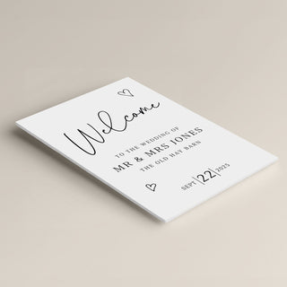 Scattered Hearts Personalised Wedding Welcome Sign