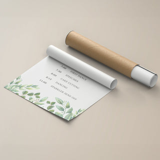 Green Eucalyptus Order of Events Wedding Sign