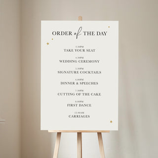 Moon & Stars Order of the Day Wedding Sign