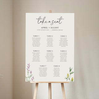 Wildflowers Wedding Seating Plan Sign