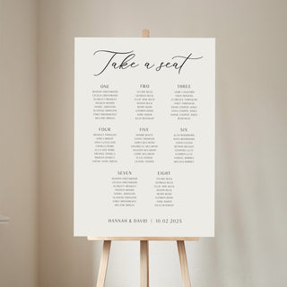 Simple Elegance Wedding Seating Plan Sign