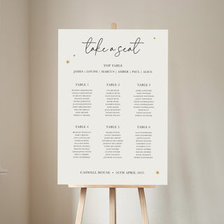 Moon & Stars Wedding Seating Plan Sign