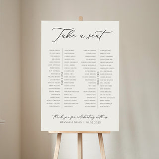 Simple Elegance Wedding Banquet Table Plan Sign