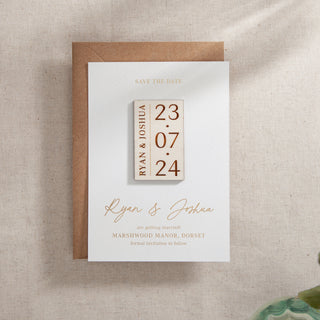 Autograph Foiled Save the Date with Bold Date Magnet