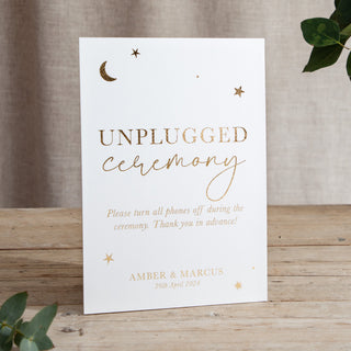 Moon & Stars - Small Wedding Signs - General - Foiled