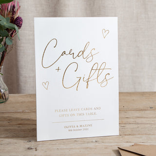 Scattered Hearts - Small Wedding Signs - General - Foiled