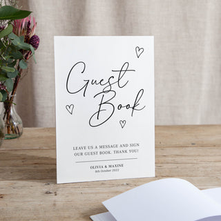 Scattered Hearts - Small Wedding Signs - General - Printed