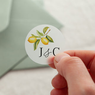 Sicily Initials Printed Wedding Stickers