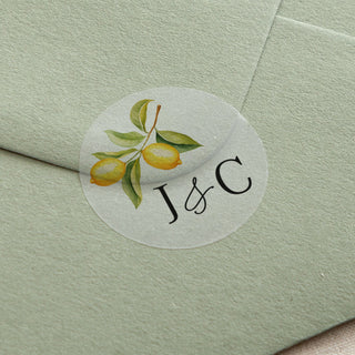 Sicily Initials Printed Wedding Stickers