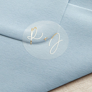 Autograph Initials Foiled Wedding Stickers