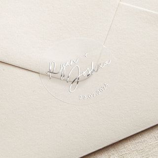 Autograph Names & Date Foiled Wedding Stickers