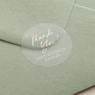 Autograph Thank You Foiled Wedding Stickers