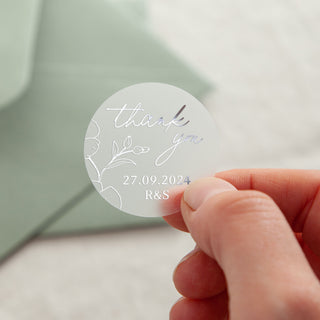 Blossom Thank You Foiled Wedding Stickers