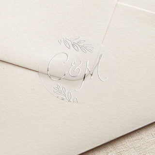 Meadow Initials Foiled Wedding Stickers