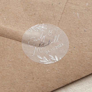 Meadow Names & Date Foiled Wedding Stickers