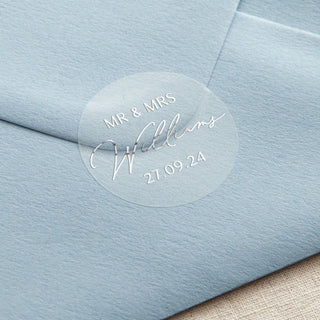 Modern Elegance Custom Text Foiled Wedding Stickers