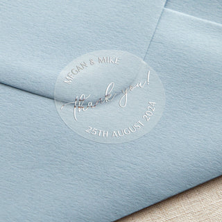 Simple Elegance Thank You Foiled Wedding Stickers