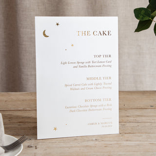 Moon & Stars - Small Wedding Signs - Menus - Foiled