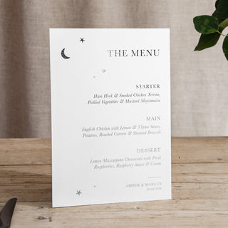 Moon & Stars - Small Wedding Signs - Menus - Foiled