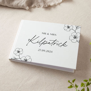 Blossom Personalised Surname Wedding Guest Book