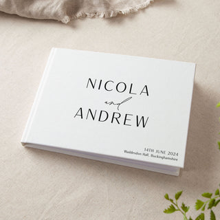 Modern Elegance Personalised Names Wedding Guest Book