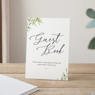 Olive Personalised Names Wedding Guest Book