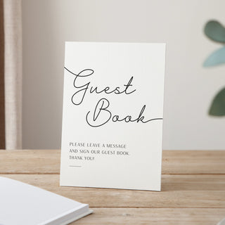 Minimal Script Personalised Initials Wedding Guest Book