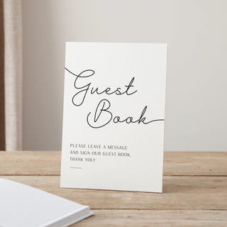 Minimal Script Personalised Names Wedding Guest Book